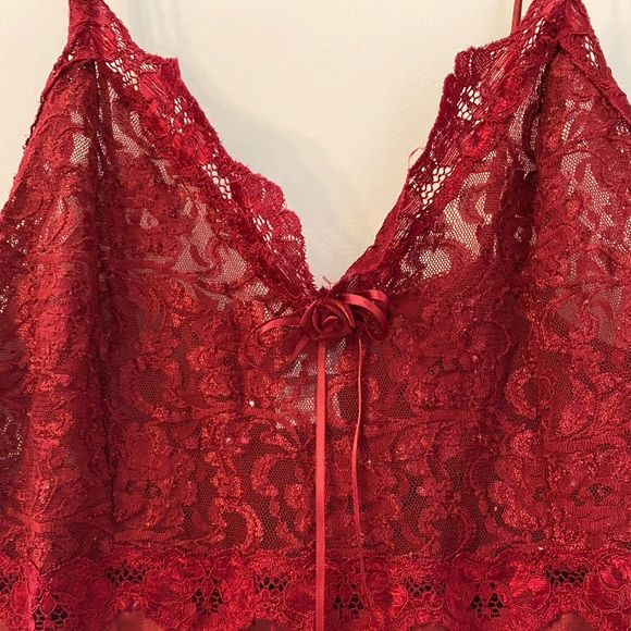 vintage red lace slip - Picture 4 of 4